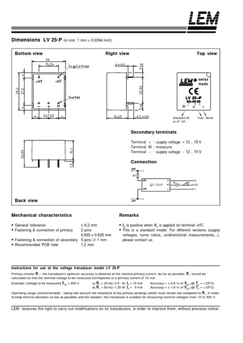 lv25p datasheet